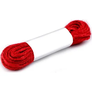 Jutový provázek Ø2 mm, svazek 10 metrů - 4 červená