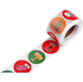 samolepka Papírové samolepky vánoční Ø38 mm - 2 mix