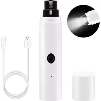 Strojek na vlasy TopTechnology Pet Fully Automatic Nail Grinder with LED Light - 2nd Generation White