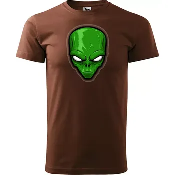 Pánské tričko Sablio Tričko s potiskem Zóna 51 - hnědé S