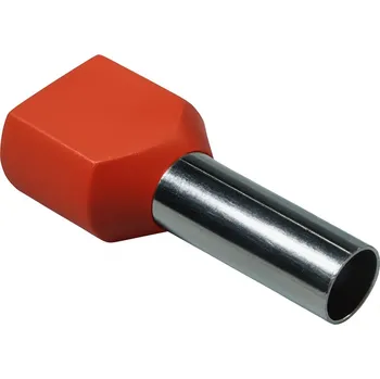 elektrický kabel Dvojitá krimpovací dutinka TE7508 červená – 2×0,75 mm² (50 ks)