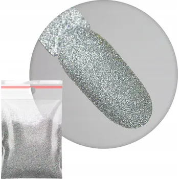 Pyl Ozdoby Na Nechty Shimmer Effect Stříbrný Brokát Drobky Č.3