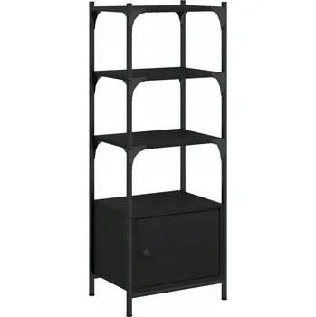 Knihovna Knihovna s dvířky, černá, 41 x 30 x 109,5 cm, materiál dřevo