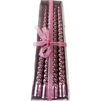 Svíčka Dekorativní stolní svíčky kroucené – sada 4 ks zlatá barva zlatá