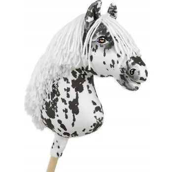 Hobby horsing Hobby Horse Velký kůň na tyči Premium - strakoš bílo-černý s bílou hřívou