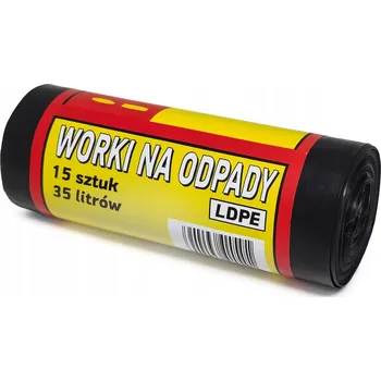 Pytle na odpadky SÁČKY NA ODPADKY UNIVERZÁLNÍ ČERNÉ 35L x 15 KUSŮ 50 cm x 60 cm