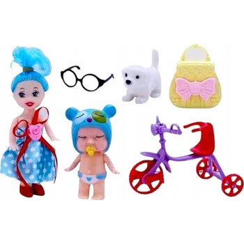 Panenka SADA PANENEK S PŘÍSLUŠENSTVÍM PANENKA MIMINKO KOLO ZVÍŘÁTKO DOPLŇKY