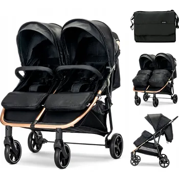 Kočárek Dvojitý sportovní kočárek pro dvojčata 22 kg Lorelli Duo černý