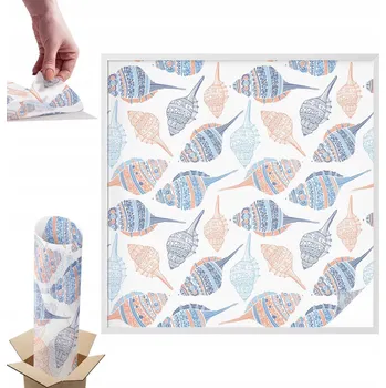 Obraz Mléčná Matná Fólie na Skleněné Dveře a Okna Mořské Mušle 100x100 cm