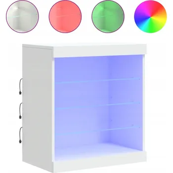 Komoda Moderní komoda s RGB LED osvětlením, bílá, 60,5x37x67 cm