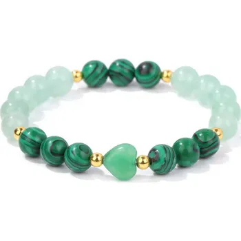 Náramek Prosperk Náramek z minerálů se srdíčkem Barva: Modrá