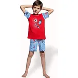 Dětské pyžamo s obrázkem fotbalisty a kraťasy - 330/ vínová - 116