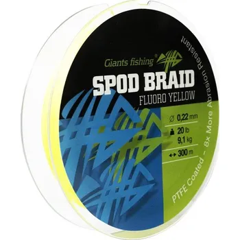 Giants Fishing Splétaná šňůra Spods Braid Fluoro Yellow 300m - 0,28mm/30lb/13,6kg