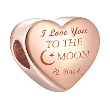 Přívěsek Prosperk Korálek na náramek srdíčko I love you rose gold S2520