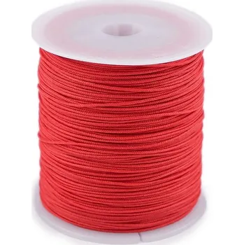 Šňůrka PES Ø0,5 mm pevnější - 25 červená s vlascem