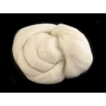 Jehla na filcování OVČÍ ROUNO 20 g česané extra jemné - 1 bílá přírodní