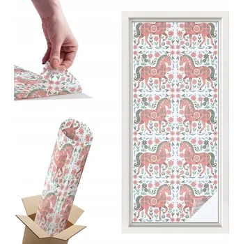 Obraz Fólie vitrážová mléčná na okna a skleněné dveře Barevný květ 50x116 cm