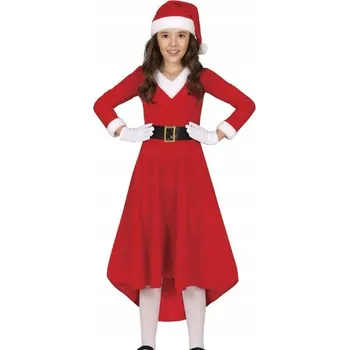 Karnevalový kostým Dětský KOSTÝM ELEGANTNÍ MIKULÁŠKA PANÍ MIKULÁŠ VÁNOČNÍ SVÁTKY 146