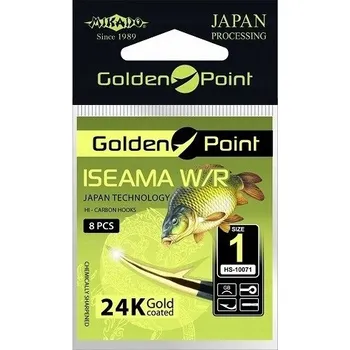 Rybářský háček Háčky Mikado Golden Point Iseama s protihrotem, 10 ks