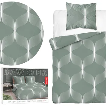 Povlečení Povlečení 140x200 zelenobílé geometrické 5253 B Bavlna 48