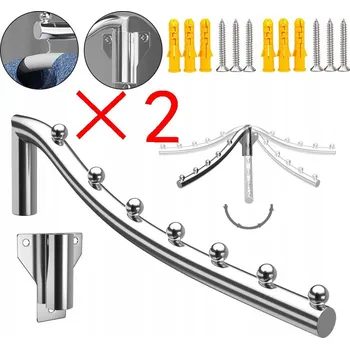Věšák 2× Skládací nástěnný věšák, nástěnný věšák, nastavitelný o 180 stupňů