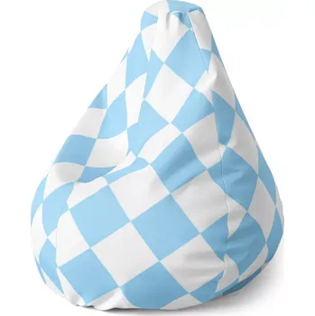 Sedací pytel Sablio Sedací vak Pear Bílomodré kosočtverce - 70 x 95 x 15 cm