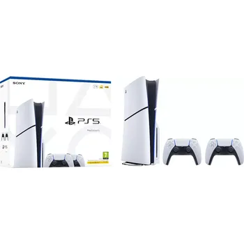 Sony PlayStation 5 Slim 1 TB, Standard + 2x DualSense Wireless Controller PS711000050117