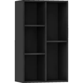 Knihovna Regál na knihy s 5 přihrádkami, černý, 50 x 25 x 80 cm