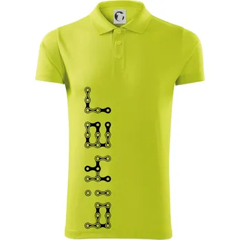 Pánská košile Biker nápis na výšku řetěz - Polokošile Victory sportovní (dresovina) - 3XL ( Limetková )