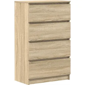 Komoda Minimalistická komoda se 4 zásuvkami, Dub Sonoma, 60 x 35 x 98,5 cm