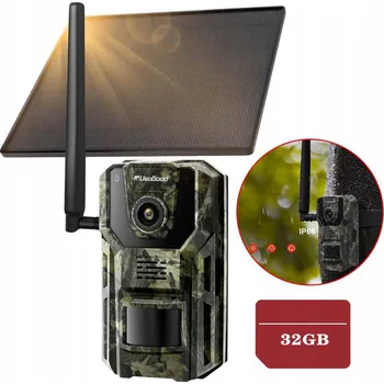 IP kamera SOLÁRNÍ FOTOPAST 3G 4G S SIM GPS KAMERA 2K NOČNÍ IP66 AKUMULÁTOR 32GB SD