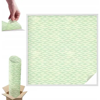 Obraz Fólie Mléčná Poloprůhledná Do Kanceláře Práce Zelené Kosočtverce 100x100 cm