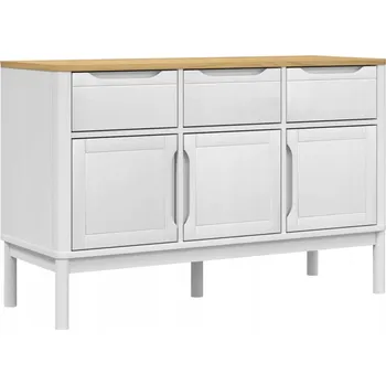 Komoda Komoda FLORO z masivního borovicového dřeva, bílá, 114x43x74 cm