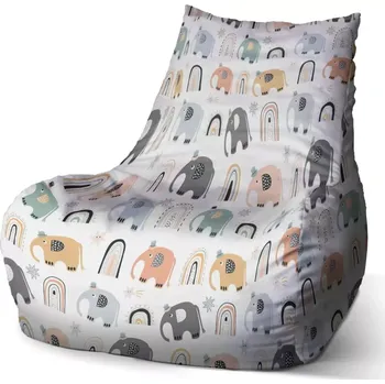 Sedací pytel Sablio Sedací vak Bean Animovaní sloni - 100 x 90 x 45 cm