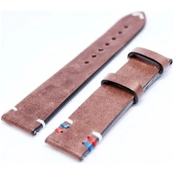 Řemínek na hodinky Řemínek Biatec trikolora ČR/SR 20 mm hnědý + 5 let záruka a dárek ZDARMA