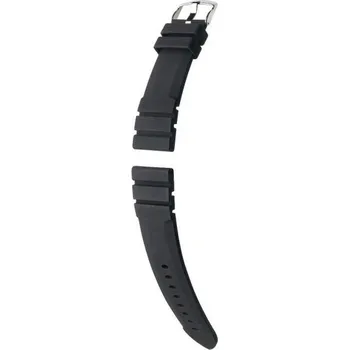 Řemínek na hodinky Řemínek Hirsch Seadiver (NO QR) - černý - 24 mm - L – Standardní délka (doporučujeme) - 22 mm - Stříbrná + 5 let záruka a dárek ZDARMA