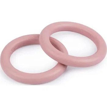 Dřevěný barevný kroužek vnější Ø50 mm 20 kusů - 4 pudrová