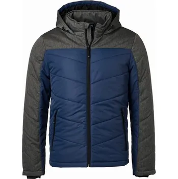 James & Nicholson (Daiber) Pánská prošívaná zimní bunda JN1134 - Tmavě modrá / antracitový melír | M