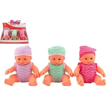 Panenka Miminko panenka pevné tělo plast 18cm 3 barvy 9ks v boxu