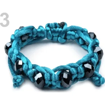 Šperk Náramek drhaný SHAMBALLA s broušenými korálky (1 ks) - 3 modrá dětská