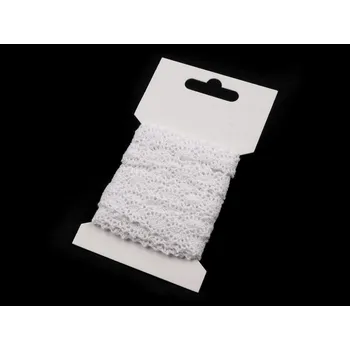 Krajka Bavlněná krajka šíře 12 mm paličkovaná návin 3 METRY - 5 bílá