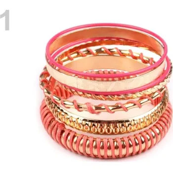 Módní doplněk Sada náramků - 1 růžová sytá