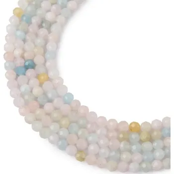 Dětské navlékací korálky Korálky z minerálu Morganit 4 mm broušené