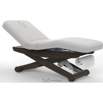 Masážní křeslo SPA Wellness lehátko LUNA PLUS E3 - s vyhříváním, černý ořech/světle šedá