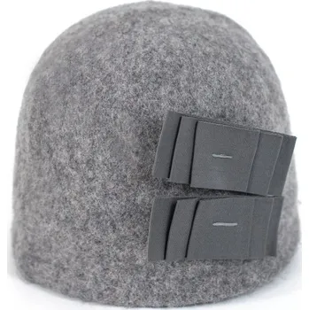 Čepice Elegantní klobouk s dvěma mašličkami šedý