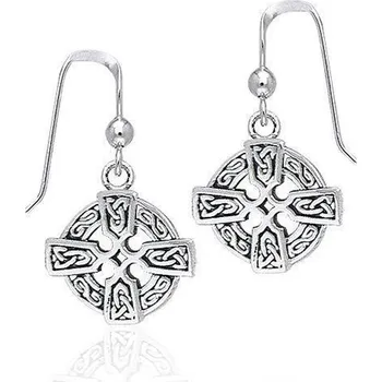 Náušnice KELTSKÝ KŘÍŽ, stříbrné náušnice, Ag 925
