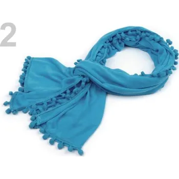 Šála Šála 50x180cm elastická s bambulkami - 2 modrá dětská