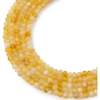 Dětské navlékací korálky Korálky z minerálu Žlutý opál AA 3 mm broušené