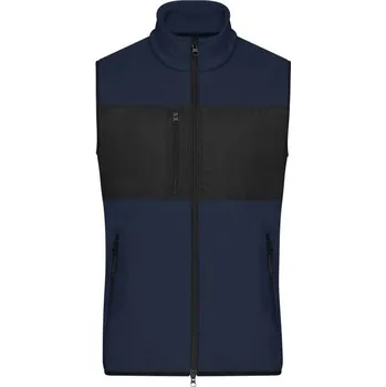 Pánská vesta James & Nicholson (Daiber) Pánská fleecová vesta JN1310 - Tmavě modrá / černá | M