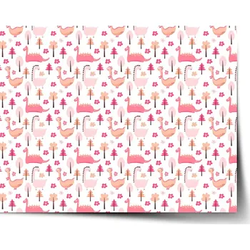 Plakát SABLIO Plakát Růžoví dinosauři Varianta: 60x40cm